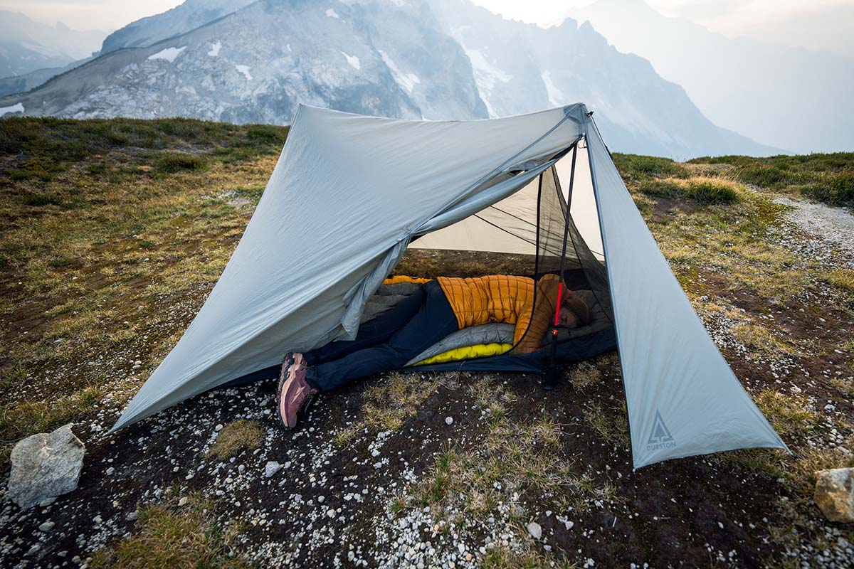 Napping on the REI Co-op Helix sleeping pad